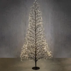 Albero di Natale Nero con 3000 LED Bianco Classico e Timer-Edelman Online