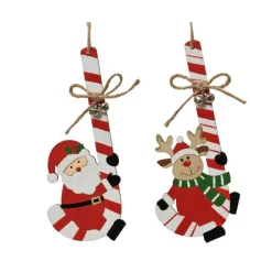 Babbo Natale su Bastoncino di Zucchero da Appendere Pezzo Singolo-Kaemingk