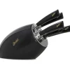 Ceppo Sense Nero + set 5 coltelli Elegance Nero-Berkel Best