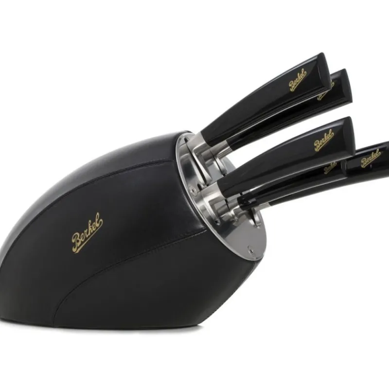 Ceppo Sense Nero + set 5 coltelli Elegance Nero-Berkel Best