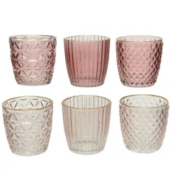 Bicchiere Rosso Porta Tea Light h 8 cm. Pezzo Singolo-Kaemingk Best