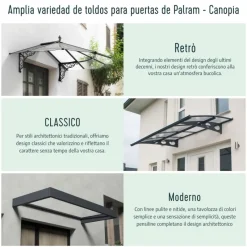 Altair Pensilina Da Esterno 302X91 cm Trasparente-Canopia Discount