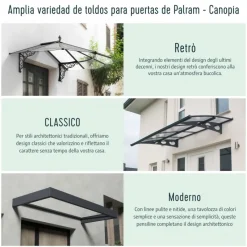 Aquila Pensilina Da Esterno 150X91 cm Trasparente-Canopia New