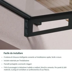 Aquila Pensilina Da Esterno 302X91 cm Trasparente-Canopia Sale