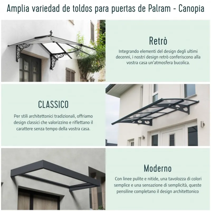 Aquila Pensilina Da Esterno 302X91 cm Trasparente-Canopia Sale