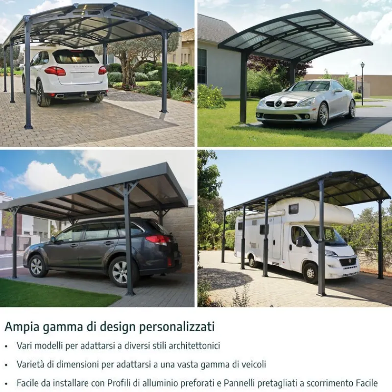 Arcadia Carport in Alluminio 3.6 X 6.5 m-Canopia Hot