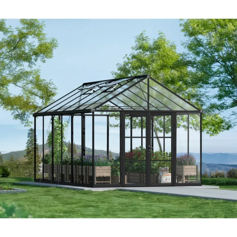 ARIA Ibrida Serra Da Giardino in Policarbonato 458x304x285 cm- Nero-Canopia New