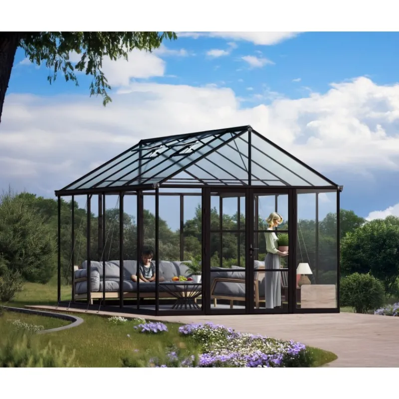 ARIA Ibrida Serra Da Giardino in Policarbonato 458x304x285 cm- Nero-Canopia New