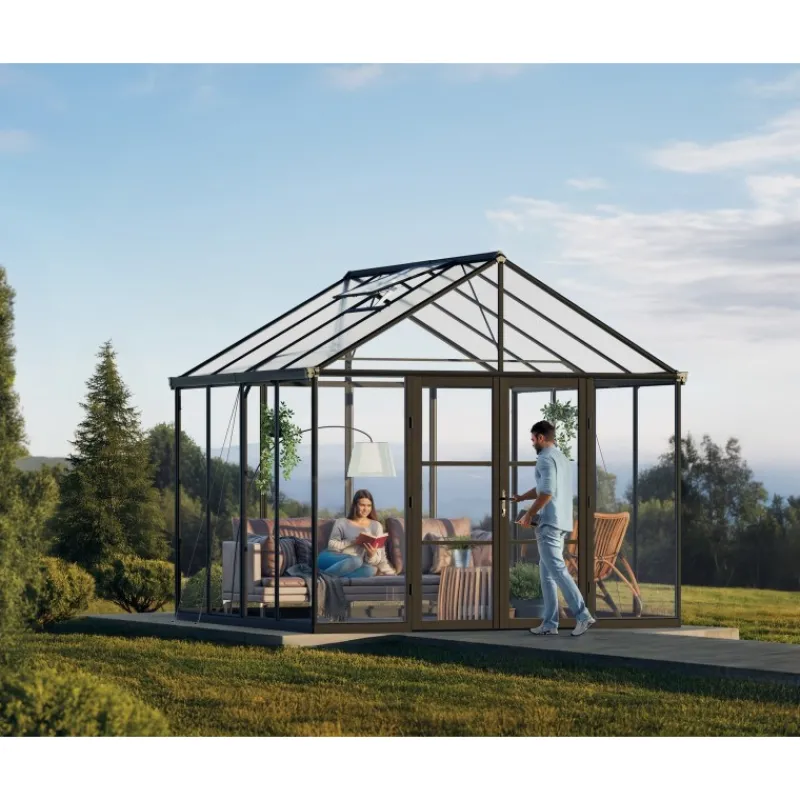 ARIA Ibrida Serra Da Giardino in Policarbonato 308x304x285 cm- Nero-Canopia Online