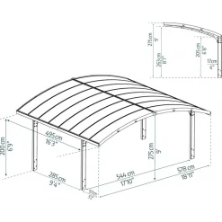 Arizona Breeze Carport Doppio in Alluminio 6 X 5 m-Canopia Best