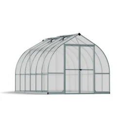Bella Doppio Strato Serra Da Giardino in Policarbonato 367X244X219 cm Argento-Canopia Hot