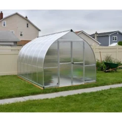 Bella Doppio Strato Serra Da Giardino in Policarbonato 367X244X219 cm Argento-Canopia Hot