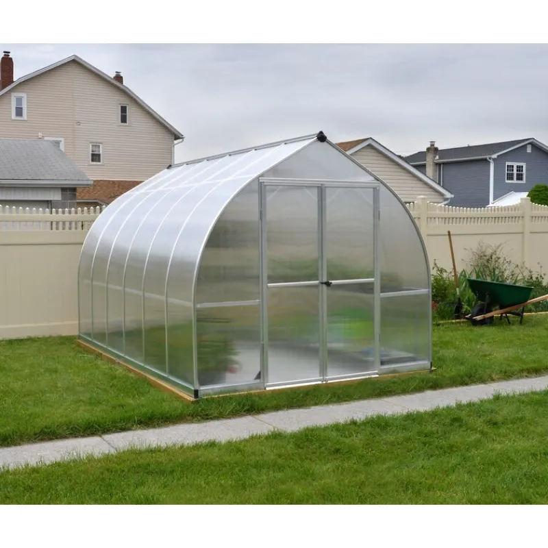 Bella Doppio Strato Serra Da Giardino in Policarbonato 367X244X219 cm Argento-Canopia Hot