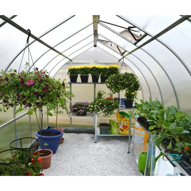 Bella Doppio Strato Serra Da Giardino in Policarbonato 367X244X219 cm Argento-Canopia Hot