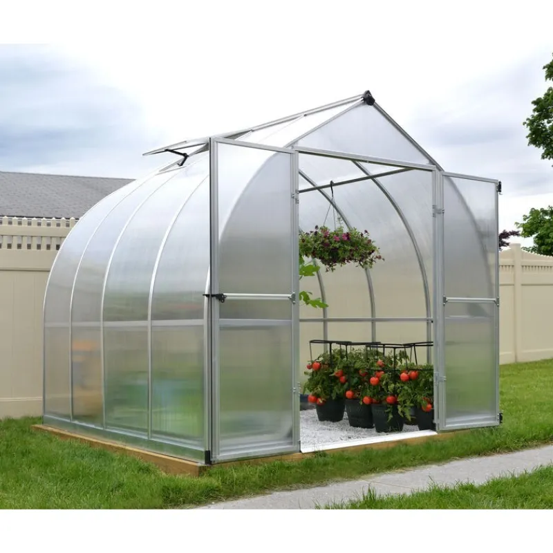 Bella Doppio Strato Serra Da Giardino in Policarbonato 244X244X219 cm Argento-Canopia Online