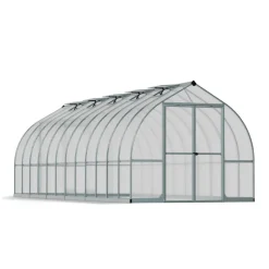 Bella Doppio Strato Serra Da Giardino in Policarbonato 724X244X219 cm Argento-Canopia Hot
