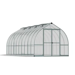 Bella Doppio Strato Serra Da Giardino in Policarbonato 613X244X219 cm Argento-Canopia Best