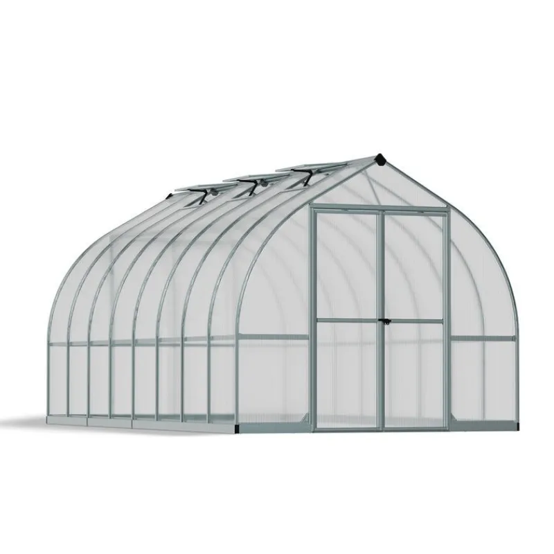 Bella Doppio Strato Serra Da Giardino in Policarbonato 490X244X219 cm Argento-Canopia Discount