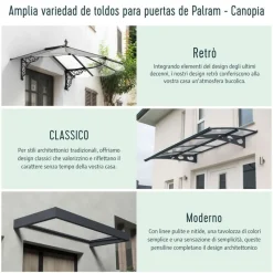 Bremen Pensilina Da Esterno 150X93 cm Trasparente-Canopia Best