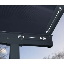 Capri Pergola Addossata in Alluminio 3X8.6 m Grigio-Canopia Clearance