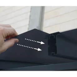 Capri Pergola Addossata in Alluminio 3X5.6 m Grigio-Canopia Best