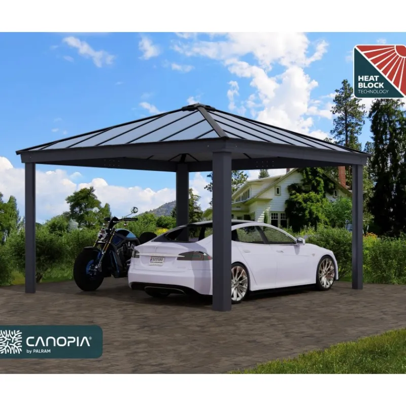 Colorado Carport in Alluminio 4.3 X 4.3 m-Canopia Clearance