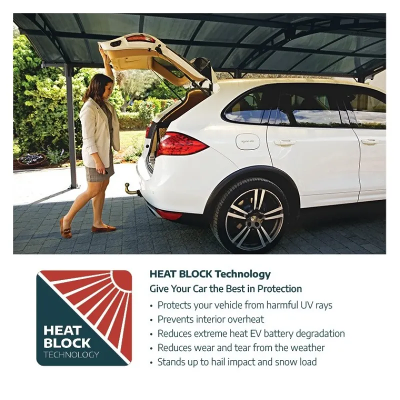 Colorado Carport in Alluminio 4.3 X 4.3 m-Canopia Clearance