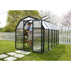 Eco Grow Doppio Strato Serra Da Giardino in Policarbonato 321X204X198 cm Verde-Canopia Discount