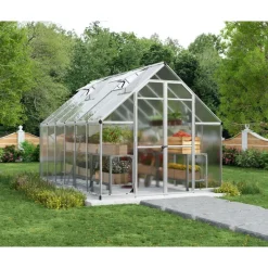 Essence Doppio Strato Serra Da Giardino in Policarbonato 367X244X229 cm Argento-Canopia