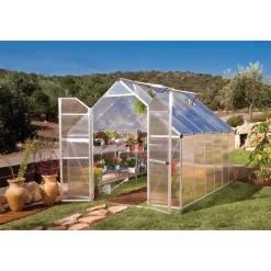 Essence Doppio Strato Serra Da Giardino in Policarbonato 367X244X229 cm Argento-Canopia