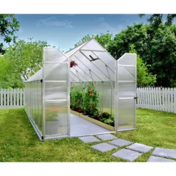 Essence Doppio Strato Serra Da Giardino in Policarbonato 487X244X229 cm Argento-Canopia