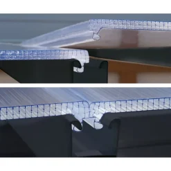 Feria Pergola Addossata in Alluminio 3X13.4 m Grigio-Canopia Hot