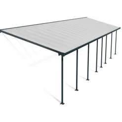 Feria Pergola Addossata in Alluminio 3X12.2 m Grigio-Canopia