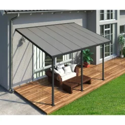 Feria Pergola Addossata in Alluminio 3X4.3 m Grigio-Canopia Hot