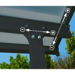 Feria Pergola Addossata in Alluminio 3X4.3 m Grigio-Canopia Hot