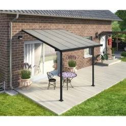 Feria Pergola Addossata in Alluminio 3X3 m Grigio-Canopia Discount