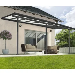 Feria Pergola Addossata in Alluminio 3X5.5 m Grigio-Canopia Sale
