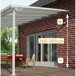 Feria Pergola Addossata in Alluminio 3X9.2 m Grigio-Canopia