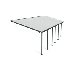 Feria Pergola Addossata in Alluminio 3X8.5 m Grigio-Canopia Discount