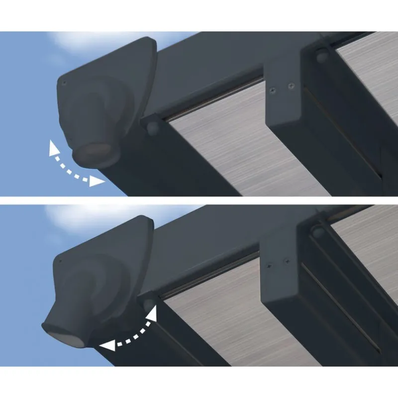 Feria Pergola Addossata in Alluminio 3X8.5 m Grigio-Canopia Discount