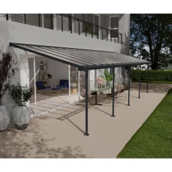 Feria Pergola Addossata in Alluminio 3X9.7 m Grigio-Canopia Sale