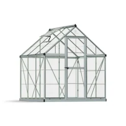 Harmony Trasparente Serra Da Giardino in Policarbonato 186X185X208 cm Argento-Canopia Outlet