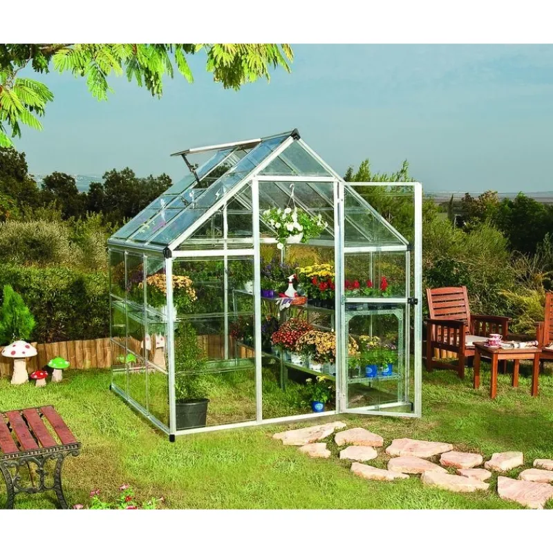 Harmony Trasparente Serra Da Giardino in Policarbonato 186X185X208 cm Argento-Canopia Outlet
