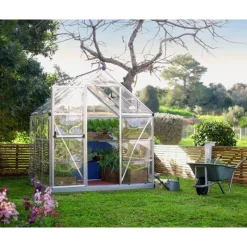 Harmony Trasparente Serra Da Giardino in Policarbonato 186X185X208 cm Argento-Canopia Outlet