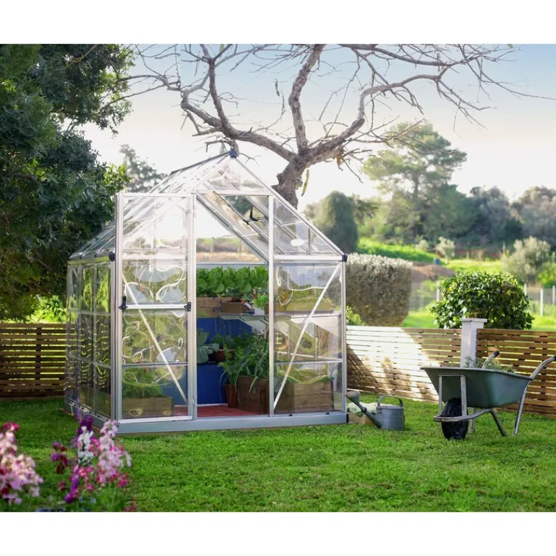 Harmony Trasparente Serra Da Giardino in Policarbonato 186X185X208 cm Argento-Canopia Outlet