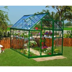 Harmony Trasparente Serra Da Giardino in Policarbonato 306X185X208 cm Verde-Canopia Hot