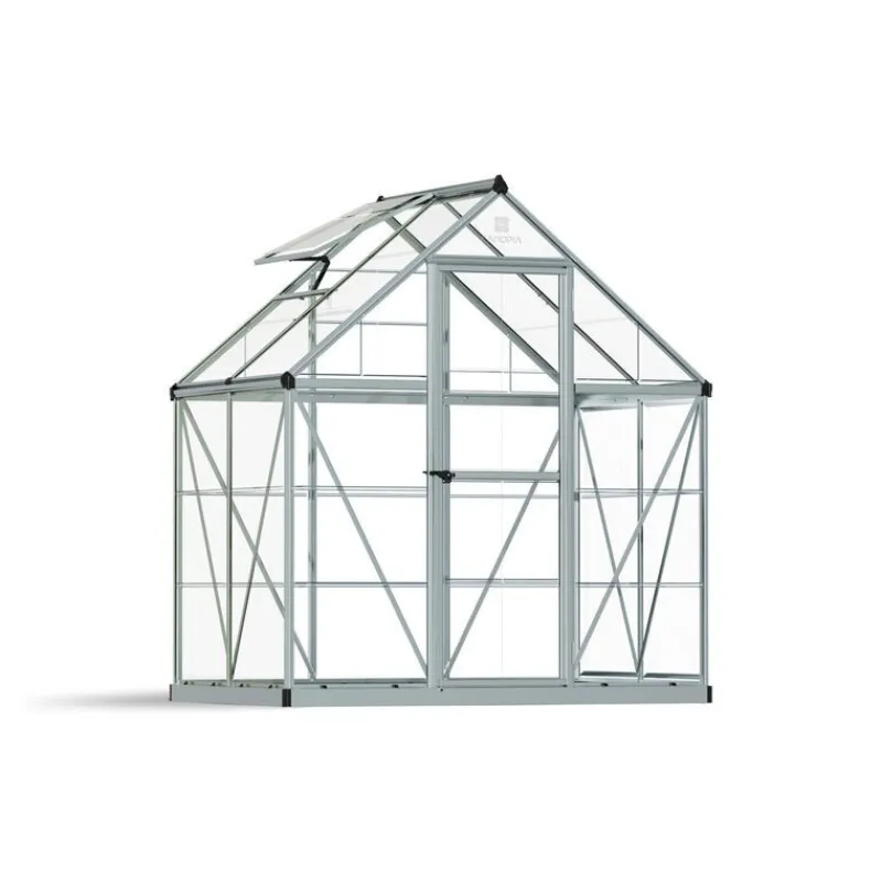 Harmony Trasparente Serra Da Giardino in Policarbonato 126X185X208 cm Argento-Canopia Sale