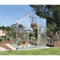 Harmony Trasparente Serra Da Giardino in Policarbonato 126X185X208 cm Argento-Canopia Sale