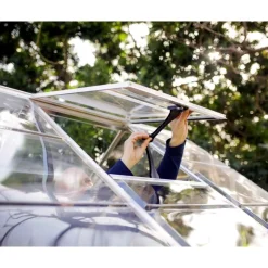 Harmony Trasparente Serra Da Giardino in Policarbonato 370X185X208 cm Argento-Canopia Discount