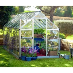 Harmony Trasparente Serra Da Giardino in Policarbonato 426X185X208 cm Argento-Canopia Sale